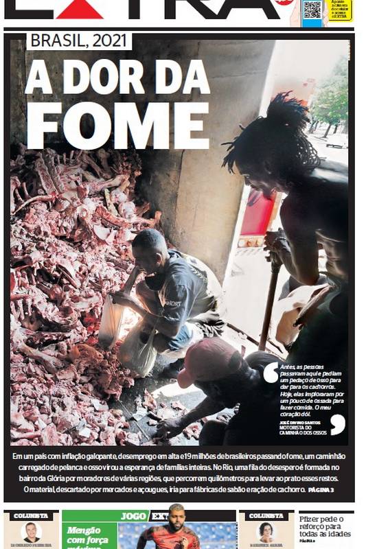 Capa do jornal Extra do dia 29 de setembro de 2021.